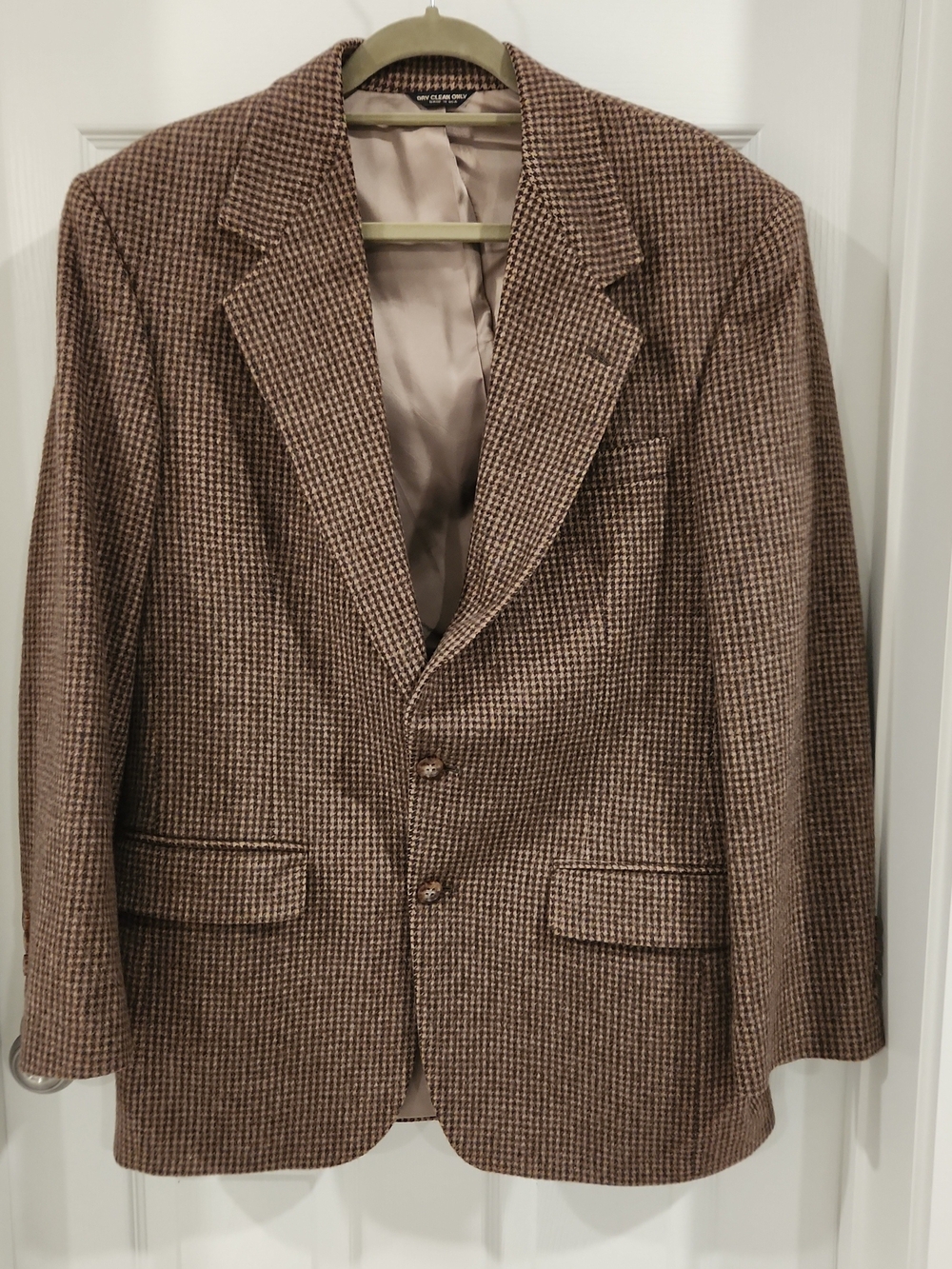 Classic Men's Brown Houndstooth Blazer